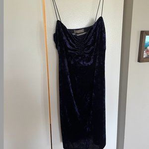 Navy Velvet Mini Dress
